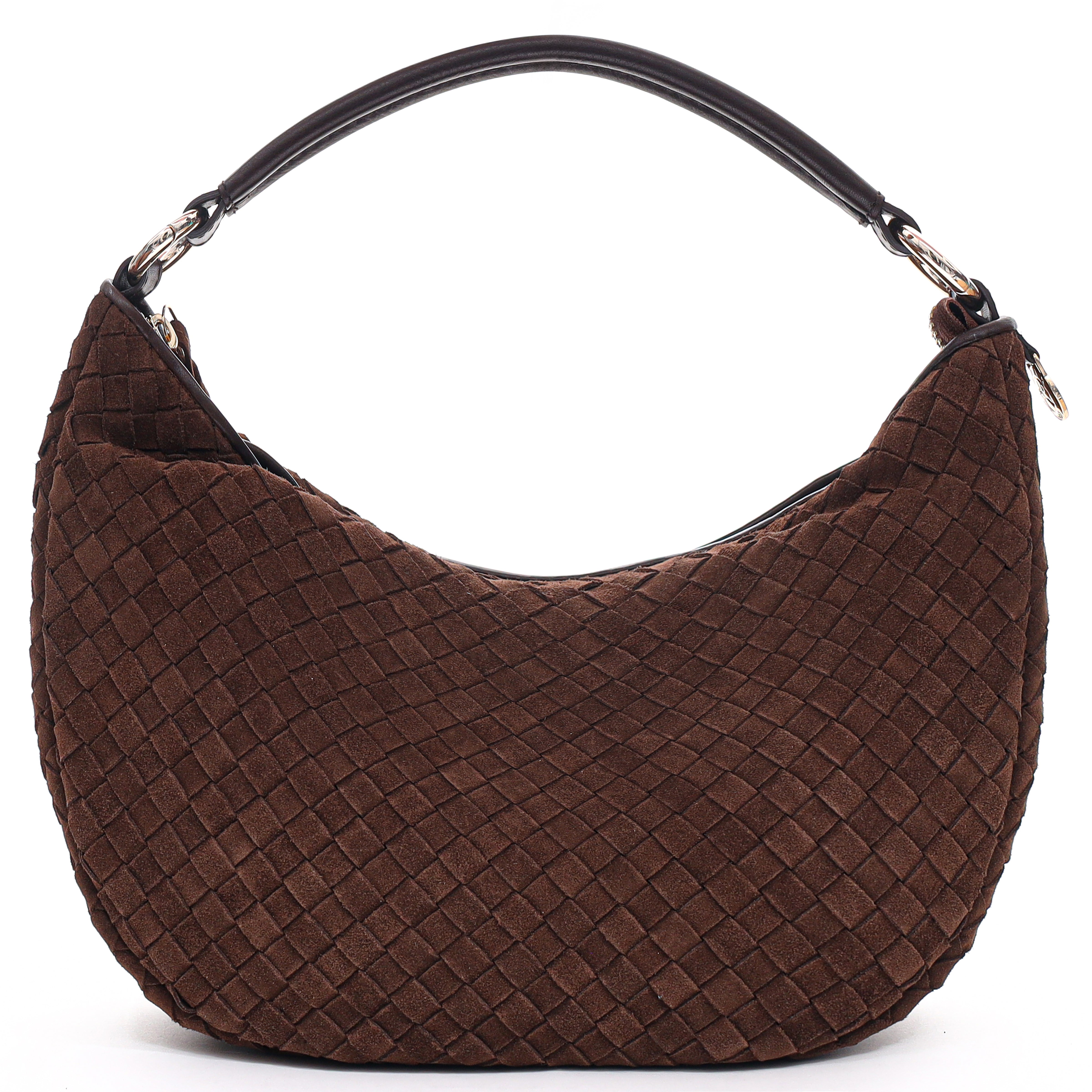 Rozzano Marlin Braided ruskind skuldertaske - Chocolate